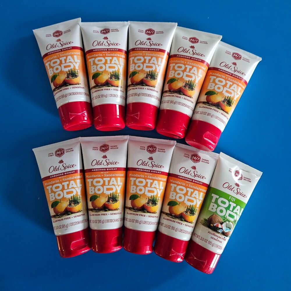 (10) Old Spice Total Body Deodorant – Aluminum Free – Assorted Scents
